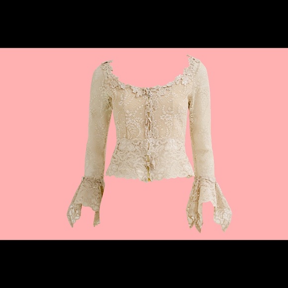 Delicate Y2K Vintage Lace Top - Picture 1 of 1